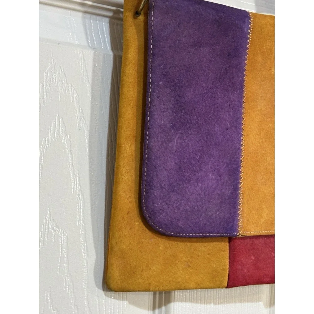 Vintage Multi Color Suede Shoulder Bag‎